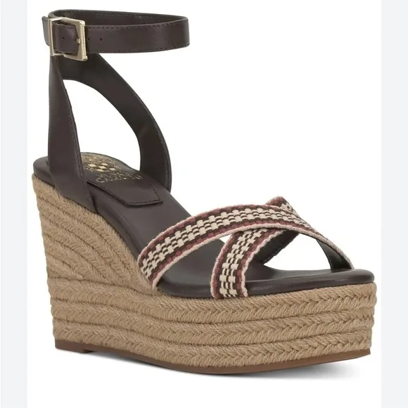 Vince Camuto Women's Fettanas Woven Strap Wedge Sandals Size 9