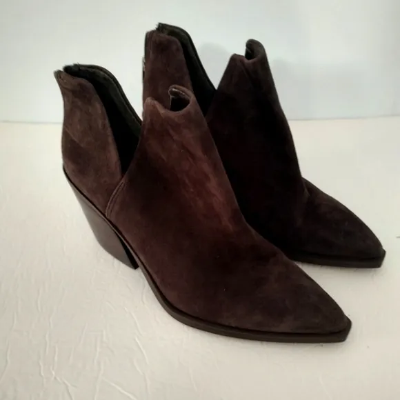 Vince Camuto Women's Suede Brown Ankle Boots, Size 9 1/2M