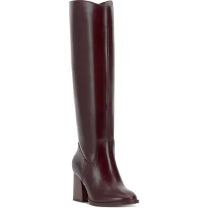 Vince Camuto Womens VCLeila2 Brown Solid Leather Knee-High Boots New