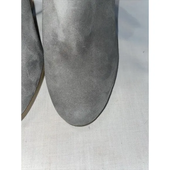 Vince Camuto Zip Back Bootie Women’s Size 4.5 M Gray Leather Block Heel Platform