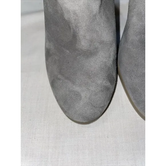 Vince Camuto Zip Back Bootie Women’s Size 4.5 M Gray Leather Block Heel Platform