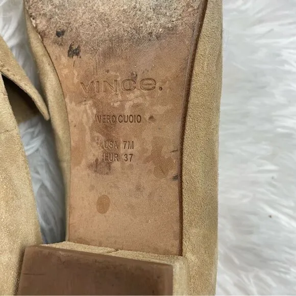 Vince Fauna Slip-On Almond Toe Suede Leather Loafers