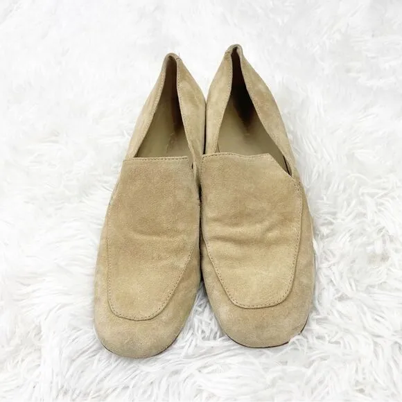 Vince Fauna Slip-On Almond Toe Suede Leather Loafers