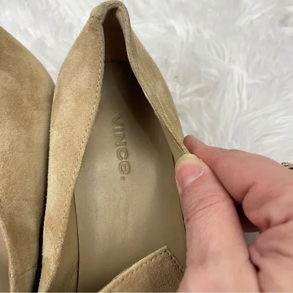 Vince Fauna Slip-On Almond Toe Suede Leather Loafers