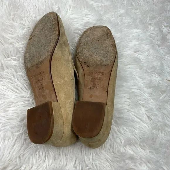 Vince Fauna Slip-On Almond Toe Suede Leather Loafers