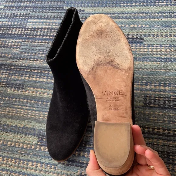 Vince Haider Suede Flint Stock Heel Ankle Boots size 7.5