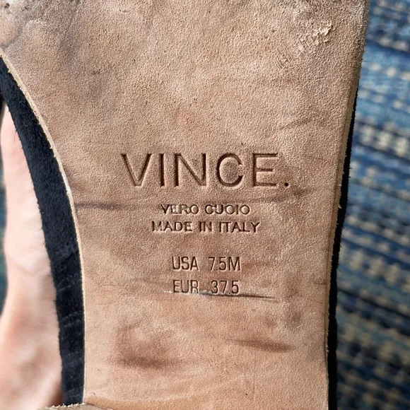 Vince Haider Suede Flint Stock Heel Ankle Boots size 7.5