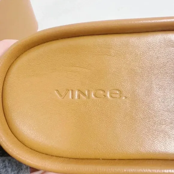 Vince Mari Tan Woven Leather Platform Wedge Sandals Women's Size 9