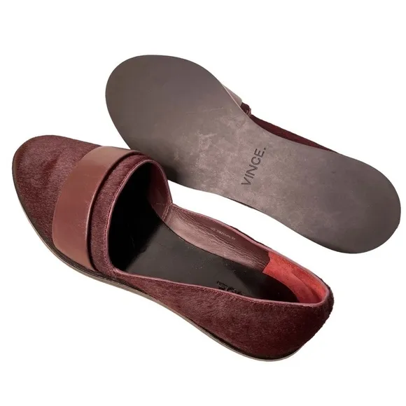 VINCE Mason Calf Hair Slip On Flat Loafer Shoe Size 7