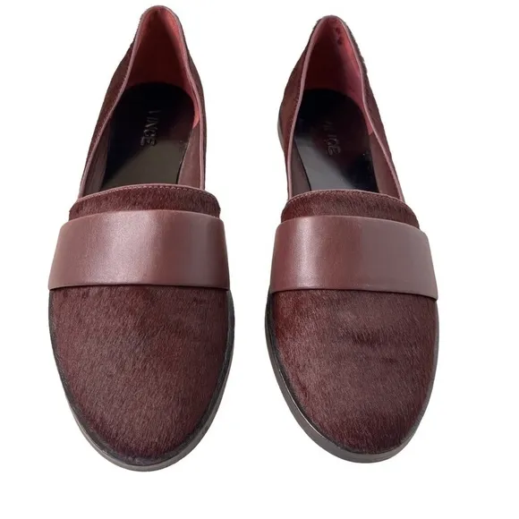 VINCE Mason Calf Hair Slip On Flat Loafer Shoe Size 7
