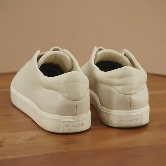 Vince Womens Cantara Sneakers Slip On Shoes Cream Off White Leather size 8M