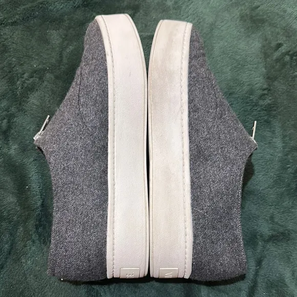 VINCE Women’s Warner Wool Front Zip Platform Sneakers Gray Shoes Sz 9.5