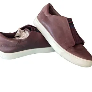 VINCE Burgundy Leather Slip on Sneakers Size 9