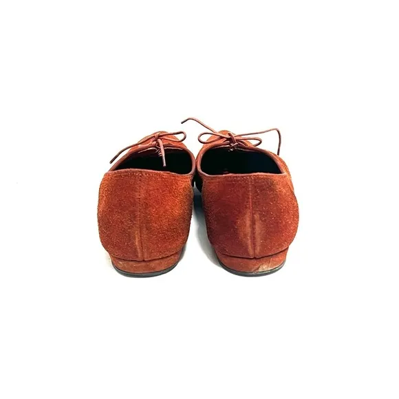 Vintage 1970s cinnamon brown suede lace up Oxford shoes