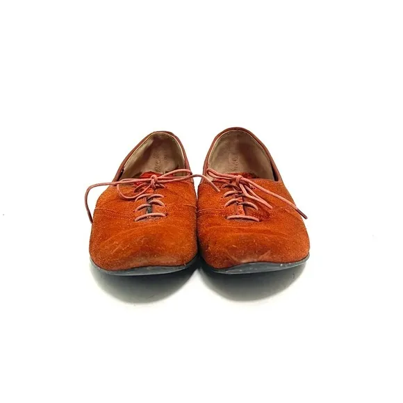 Vintage 1970s cinnamon brown suede lace up Oxford shoes