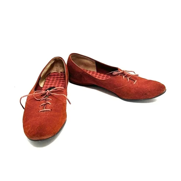 Vintage 1970s cinnamon brown suede lace up Oxford shoes