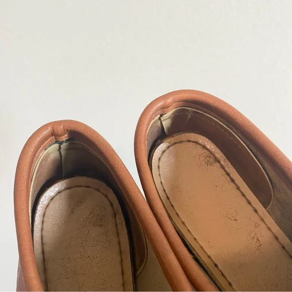 Vintage 1970s Made in USA Women's Tan Leather Lace Up Bowling Shoes Size 7.5-8