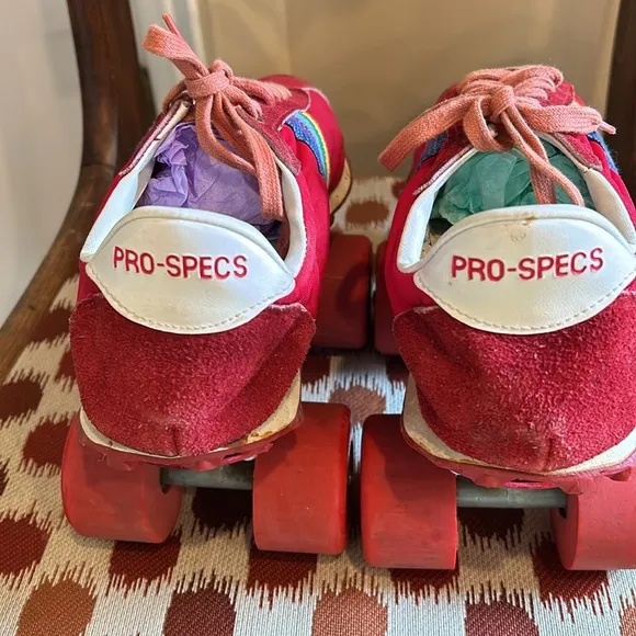 Vintage 1970’s Red Shoes Roller Skates Sz 7