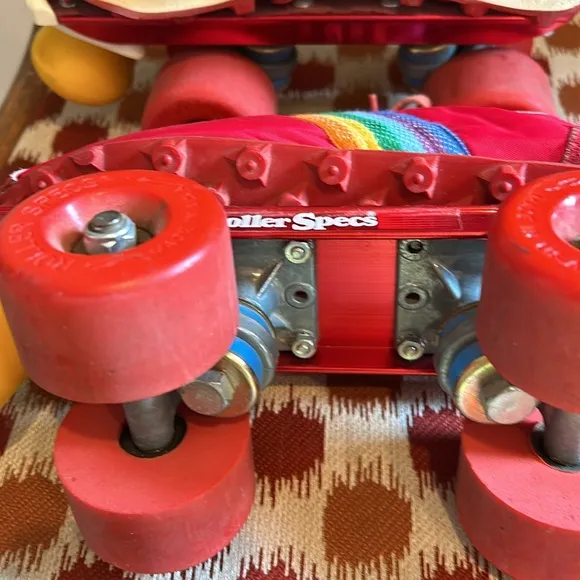 Vintage 1970’s Red Shoes Roller Skates Sz 7