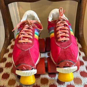 Vintage 1970’s Red Shoes Roller Skates Sz 7