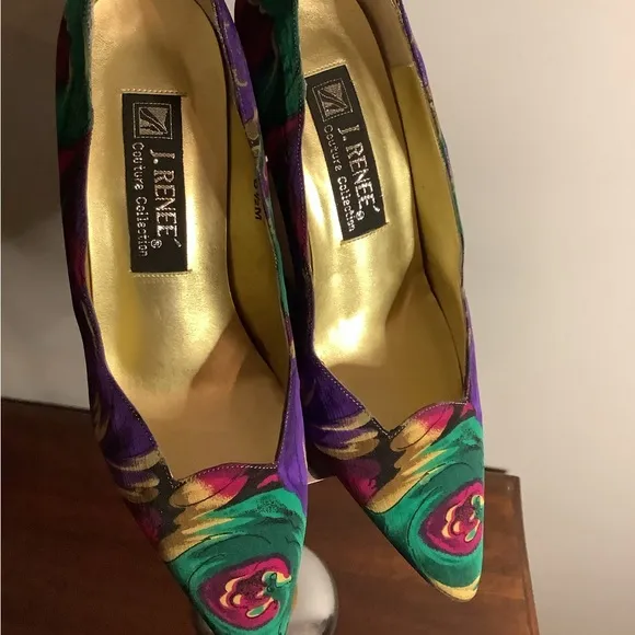 Vintage 1980’s J. Renee Floral Pumps Floral Heels