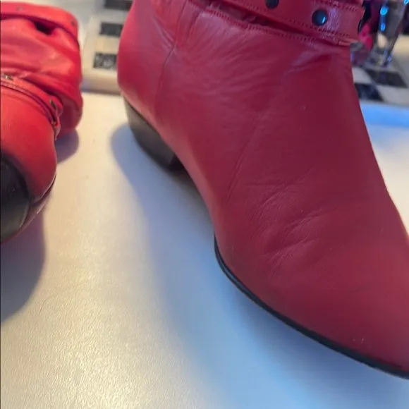 Vintage 1987 Leather Red Slouch Boots