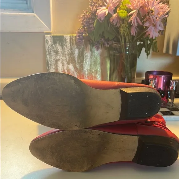 Vintage 1987 Leather Red Slouch Boots