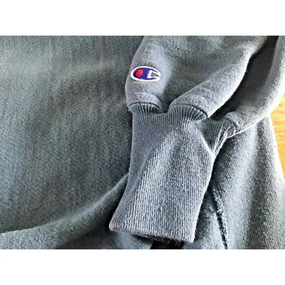 Vintage 1990s Champion Sweatshirt Crew Neck Reverse Weave Teal Blue Large