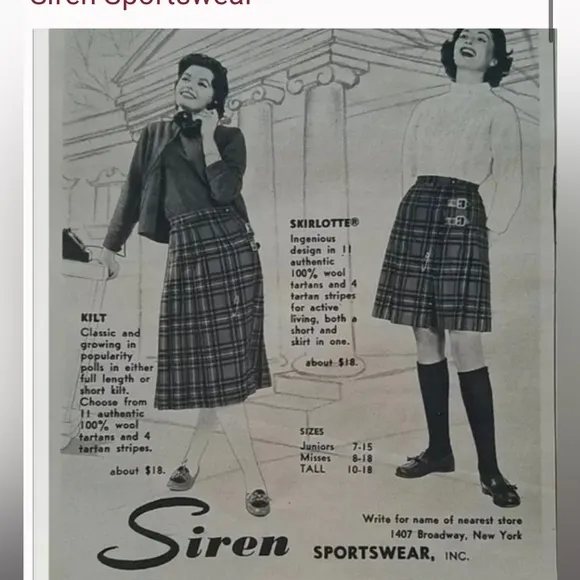 Vintage 50’s Tartan Kilt  Skirt