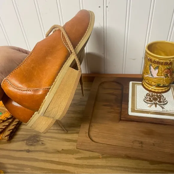 Vintage 70’s Lace zip Booties Leather Shoes By Sears Size 5 1/2
