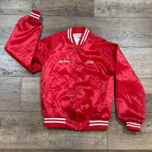 Vintage 80s Enjoy Coca Cola Red Satin Hartwell Jacket Barbara USA Women's Small