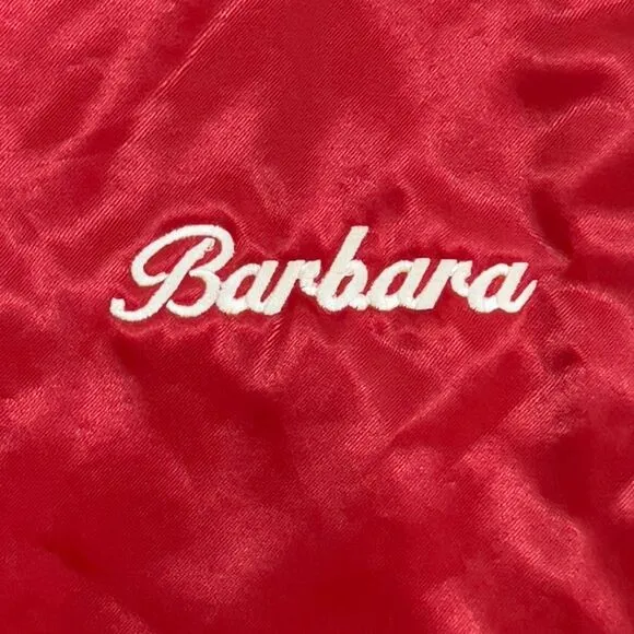 Vintage 80s Enjoy Coca Cola Red Satin Hartwell Jacket Barbara USA Women's Small