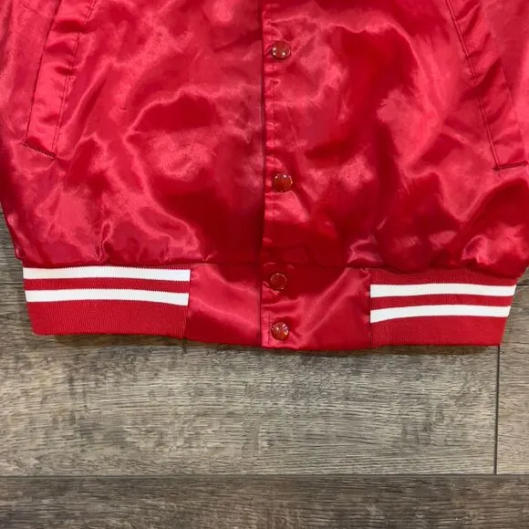 Vintage 80s Enjoy Coca Cola Red Satin Hartwell Jacket Barbara USA Women's Small