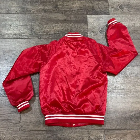 Vintage 80s Enjoy Coca Cola Red Satin Hartwell Jacket Barbara USA Women's Small
