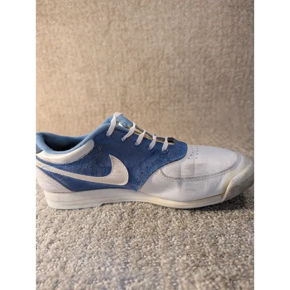 Vintage 80's Nike Swoosh  X Bowling Shoes Womens Size 8 Blue White