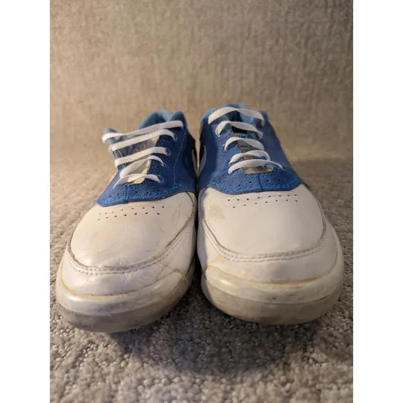 Vintage 80's Nike Swoosh  X Bowling Shoes Womens Size 8 Blue White
