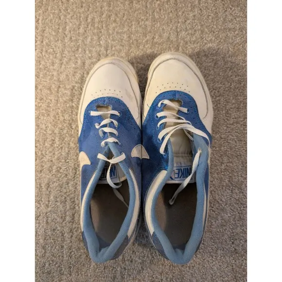 Vintage 80's Nike Swoosh  X Bowling Shoes Womens Size 8 Blue White