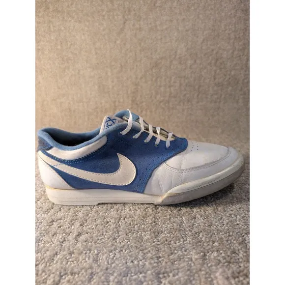 Vintage 80's Nike Swoosh  X Bowling Shoes Womens Size 8 Blue White