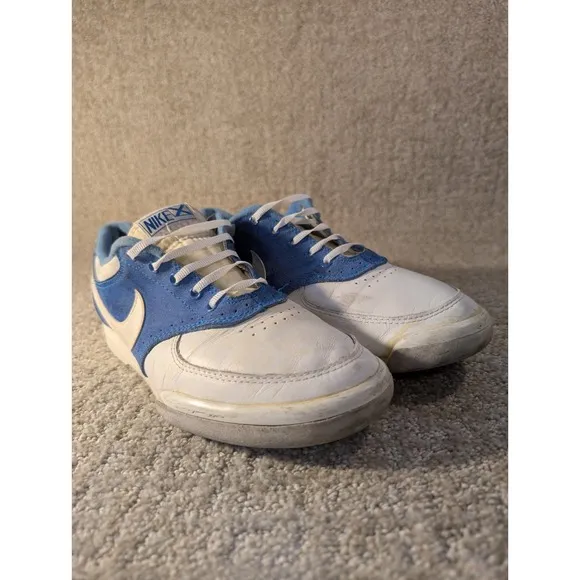 Vintage 80's Nike Swoosh  X Bowling Shoes Womens Size 8 Blue White