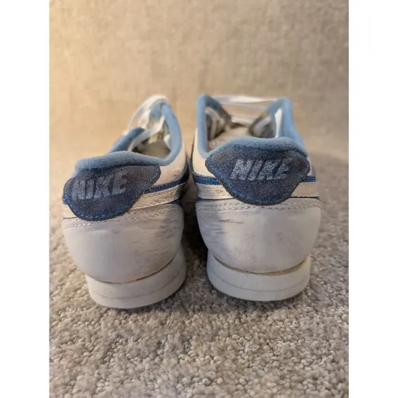 Vintage 80's Nike Swoosh  X Bowling Shoes Womens Size 8 Blue White