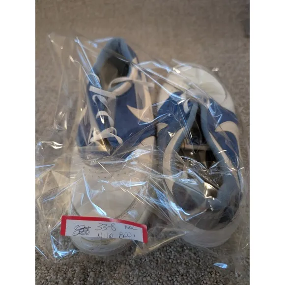 Vintage 80's Nike Swoosh  X Bowling Shoes Womens Size 8 Blue White