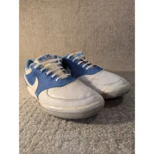 Vintage 80's Nike Swoosh  X Bowling Shoes Womens Size 8 Blue White