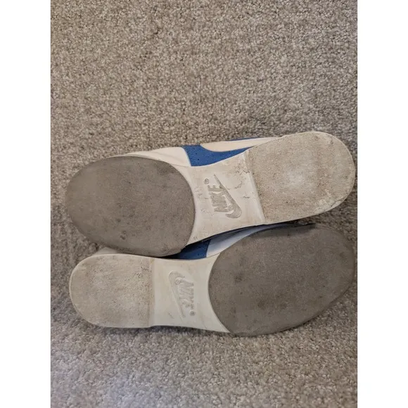 Vintage 80's Nike Swoosh  X Bowling Shoes Womens Size 8 Blue White