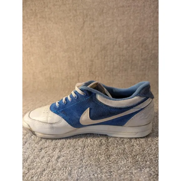 Vintage 80's Nike Swoosh  X Bowling Shoes Womens Size 8 Blue White