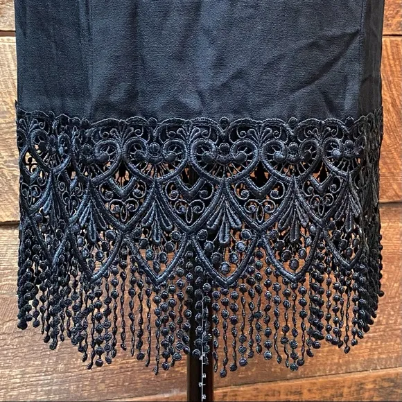 Vintage 90’s Cocktail Dress w/ Hourglass Silhouette &amp; Bohemian Flapper Fringe