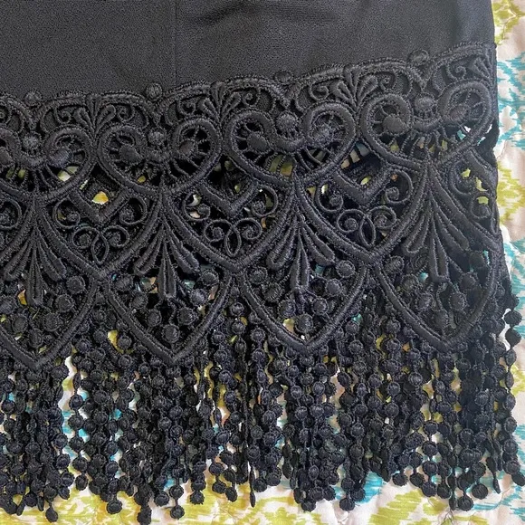 Vintage 90’s Cocktail Dress w/ Hourglass Silhouette &amp; Bohemian Flapper Fringe