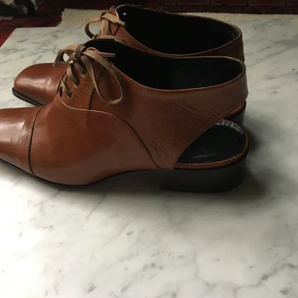 Vintage 90s Cut Out Italian Leather Booties