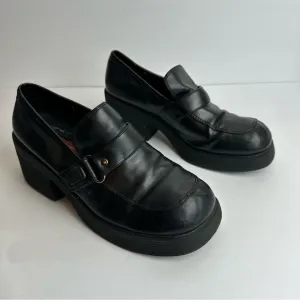 Vintage 90s Esprit Chunky Platform Loafer Shoes Women's size 9 Grunge y2k goth