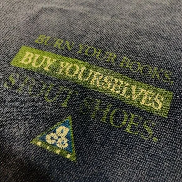 Vintage 90s Nike ACG t-shirt &quot;Burn Your Books...&quot; men's large