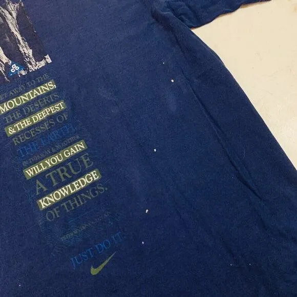 Vintage 90s Nike ACG t-shirt &quot;Burn Your Books...&quot; men's large